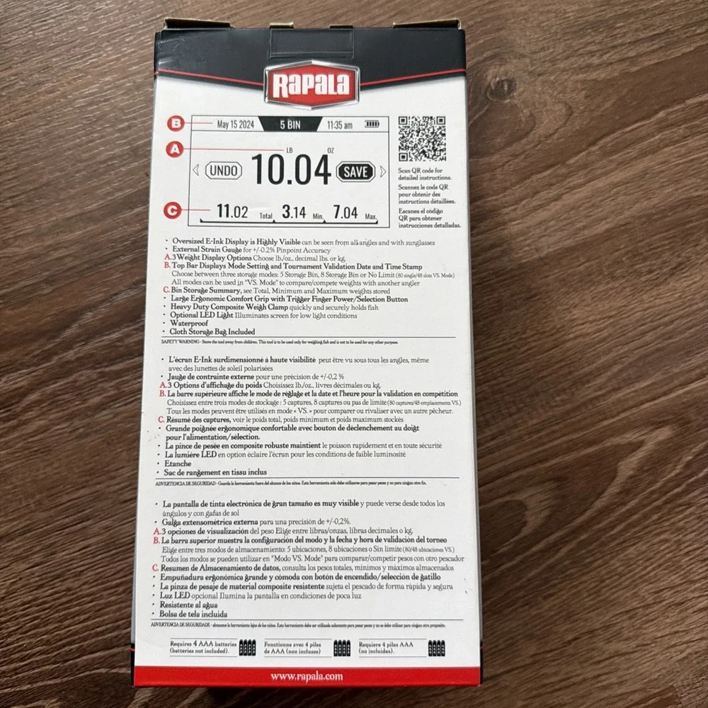 Rapala High Vis Digital Fishing Scale 20 lb E-Ink Display RHVDS NEW IN BOX